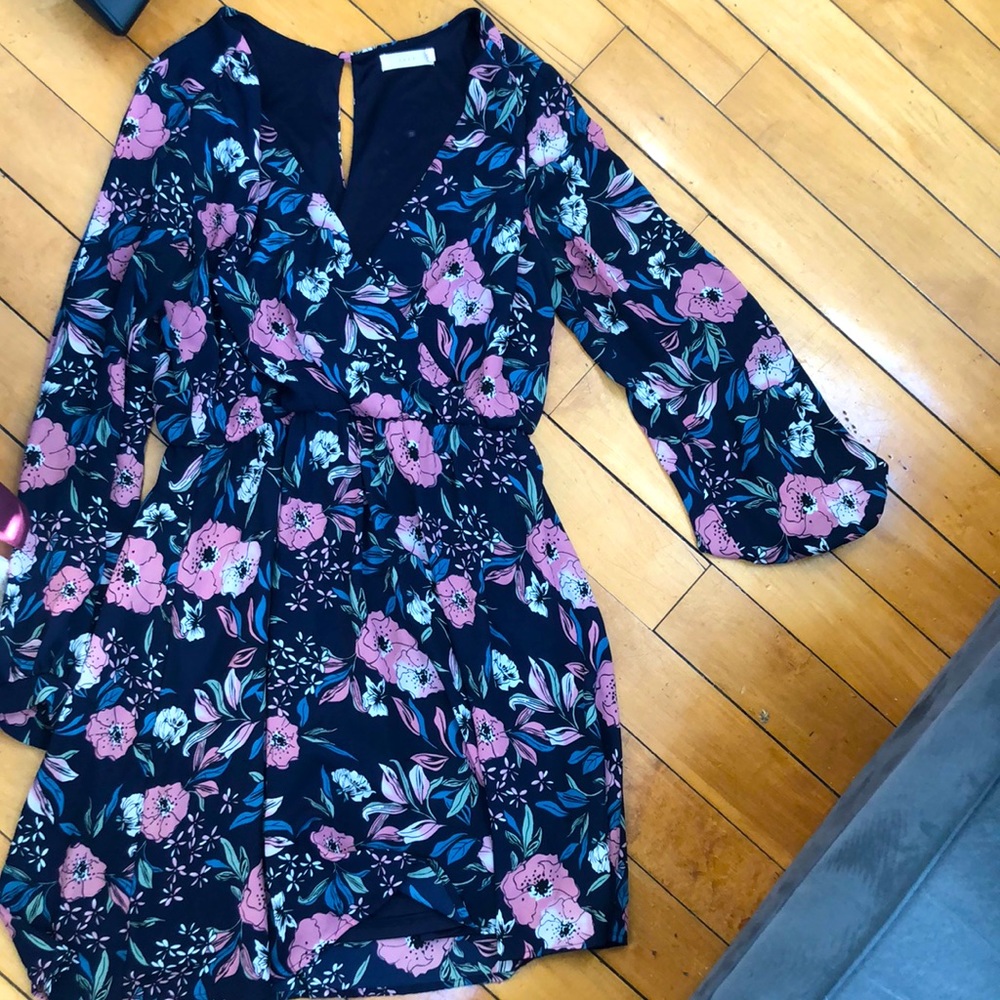 Lush flower long sleeve dress